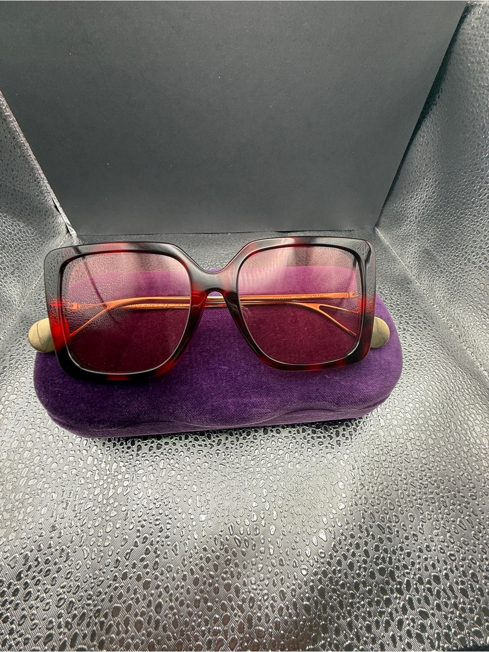 Gucci Oversized Square Sunglasses - Pink Gradient/Brown Frame GG0435SA